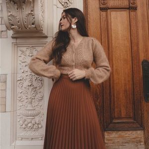 Sézane Dino Skirt Hazelnut NWT